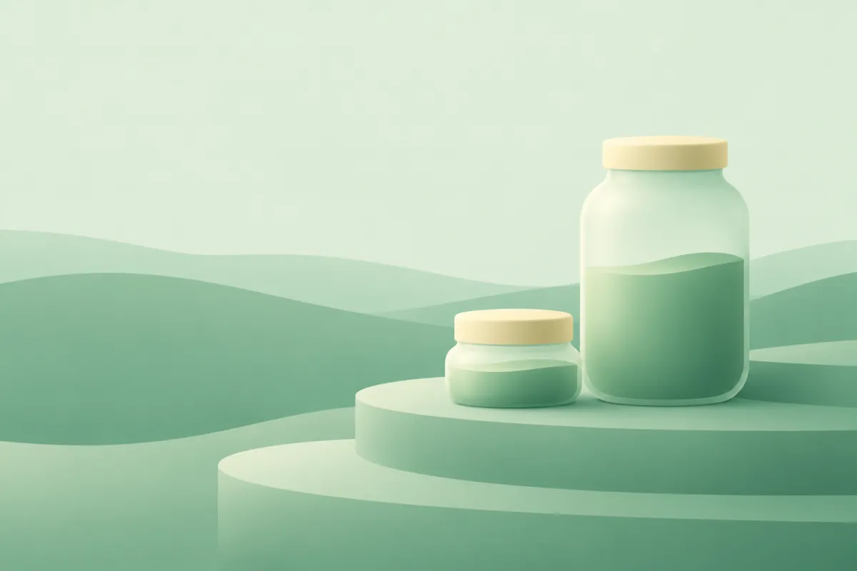 Two jars on terraced steps