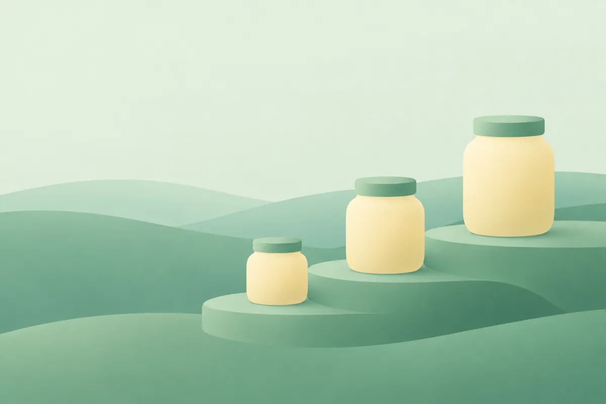 Three jars on terrace steps