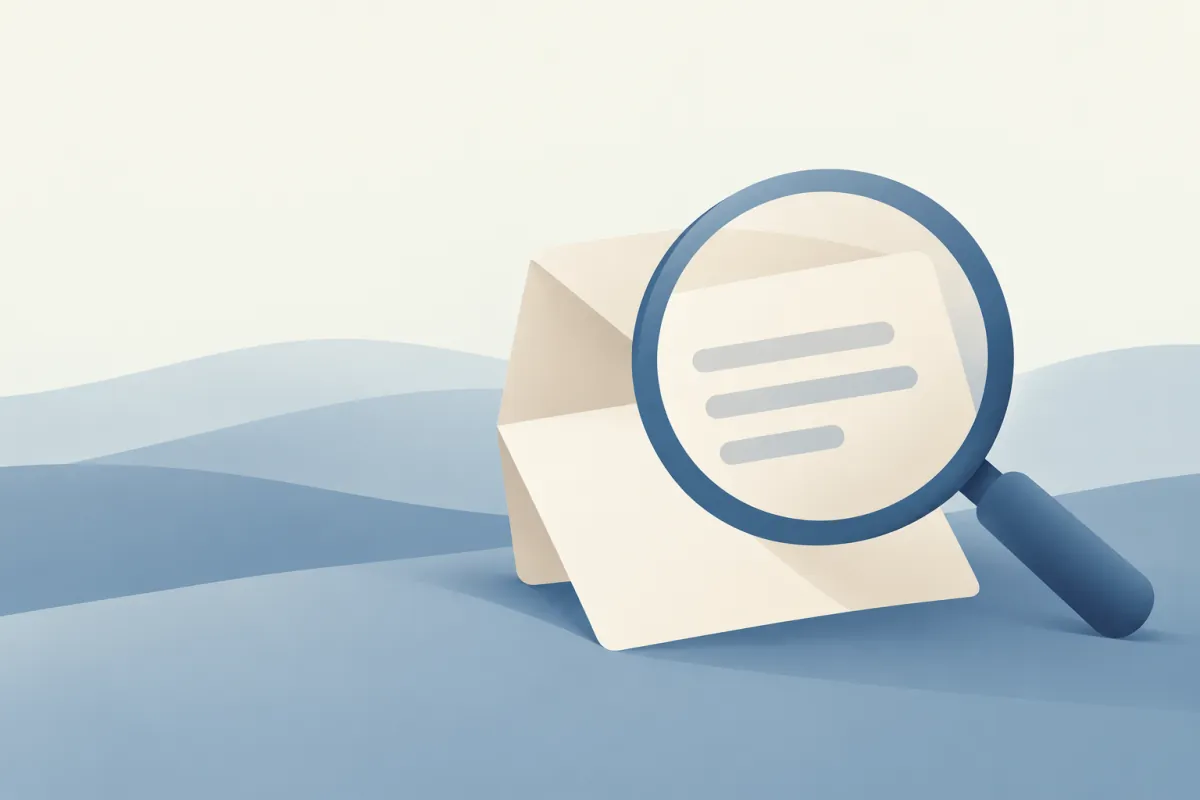 A letter under a magnifying lens
