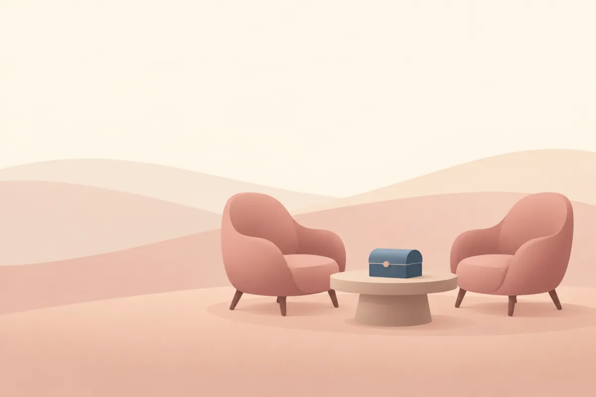 Two chairs and a chest