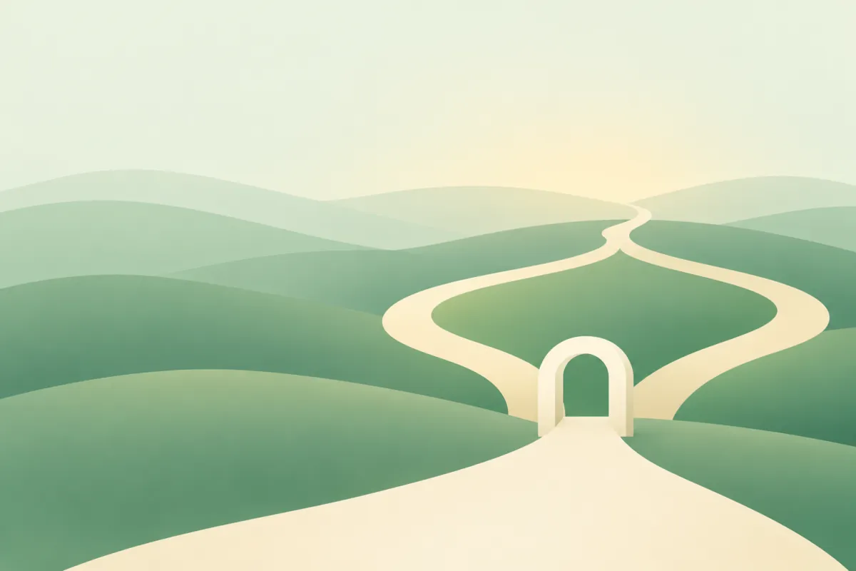 Two paths that meet again