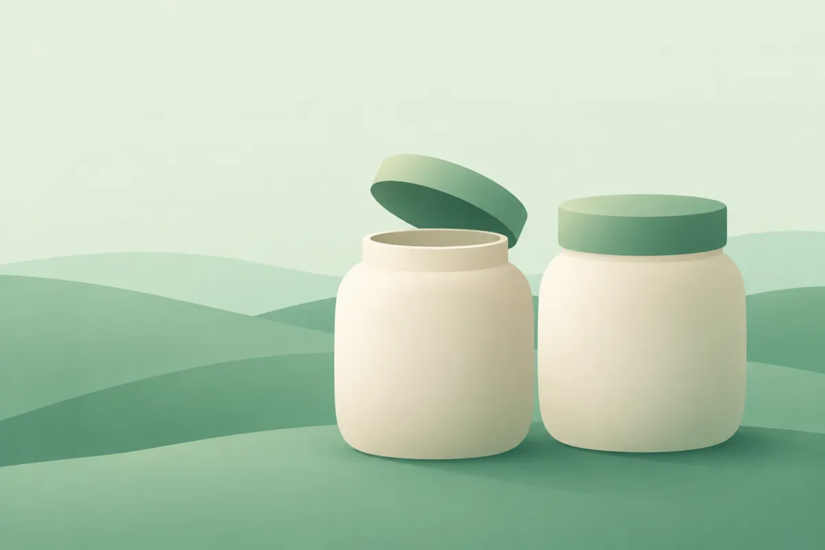 Two jars, one open and one closed