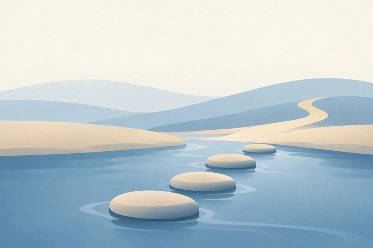 Stepping stones across a stream