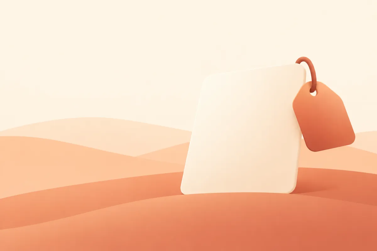 A card with a blank tag