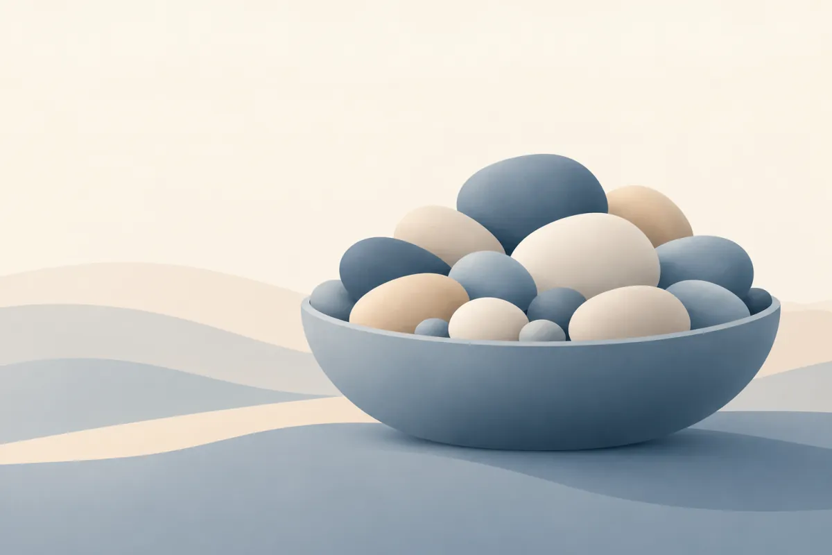 A basket of many pebbles